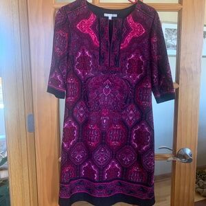 Women’s Dress: Size 6, Pink/ Black Dress Keyhole Workwear